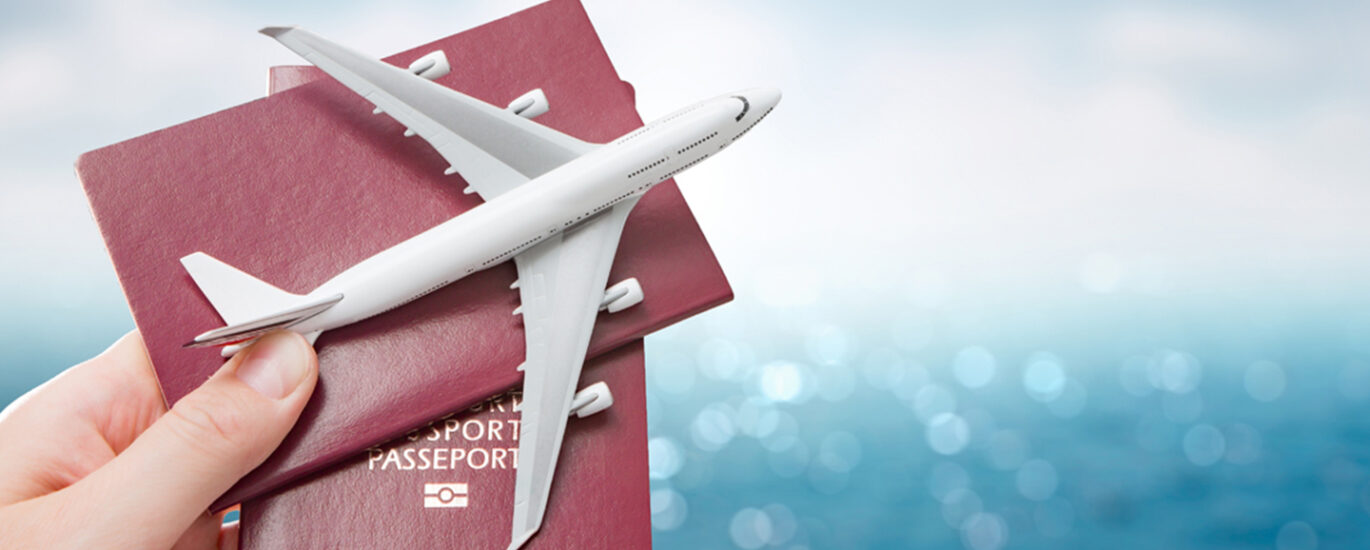 A passport displayed alongside a plane symbolizing travel, representing the services provided by our Travel Clinic. The passport photo indicates the importance of proper documentation and readiness for international travel. The plane signifies the connection between our clinic and safe and enjoyable journeys for our patients.