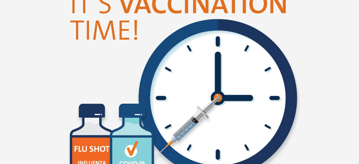 Vials of COVID and flu vaccines, providing essential immunisation in Harrow.