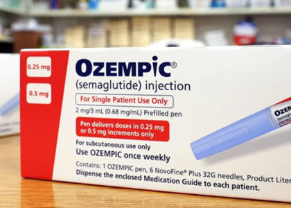 A close-up image of Ozempic pens, featuring the medication's branding and dosage information. The pens are arranged neatly on a white surface, with clear labels indicating the dosage strengths. Each pen is equipped with a cap and plunger, ready for administration of the Ozempic injection for weight management.